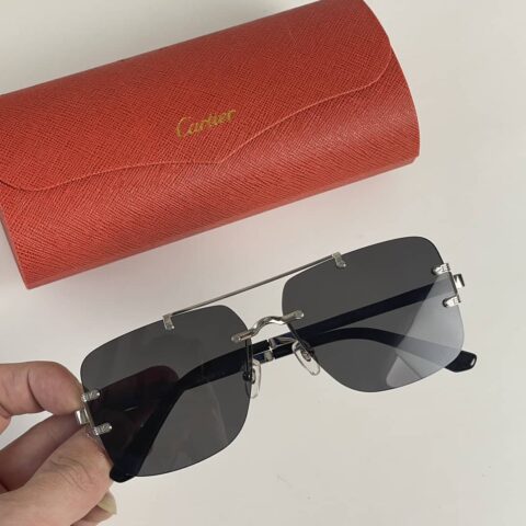 Cartier卡地亚无框个性男女通用太阳眼镜