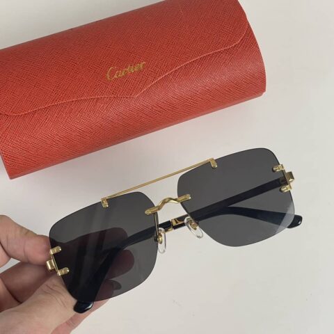 Cartier卡地亚无框个性男女通用太阳眼镜