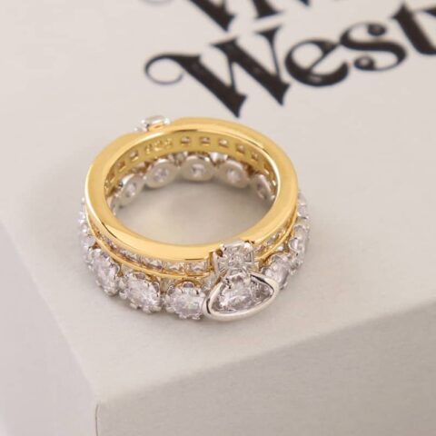 新款☑️ Vivienne Westwood西太后土星双层满钻戒指
