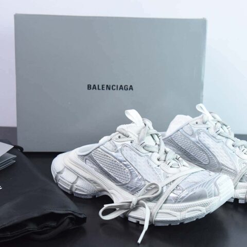 Balenciaga/巴黎世家23新款 XXXL 3XL秀款 系带 巴黎世家3XL白银半拖鞋