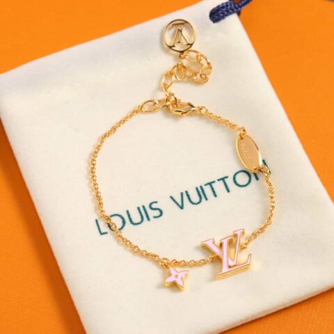 Louis Vuitton 路易威登LV粉色珐琅项链 手链