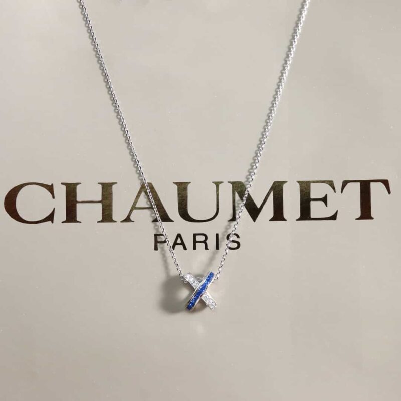 尚美巴黎 CHAUMET蓝宝石交叉“X”项链