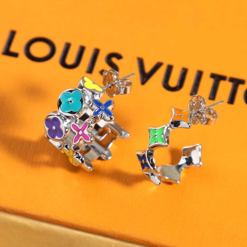 Louis Vuitton 路易威登不对称彩虹MNG Pary 耳钉耳环