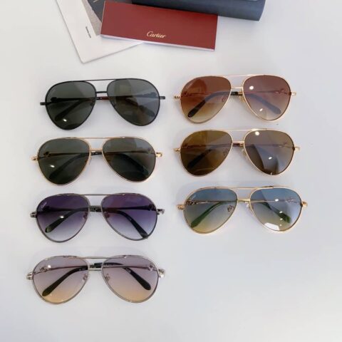 Cartier卡地亚金属框男女通用太阳眼镜