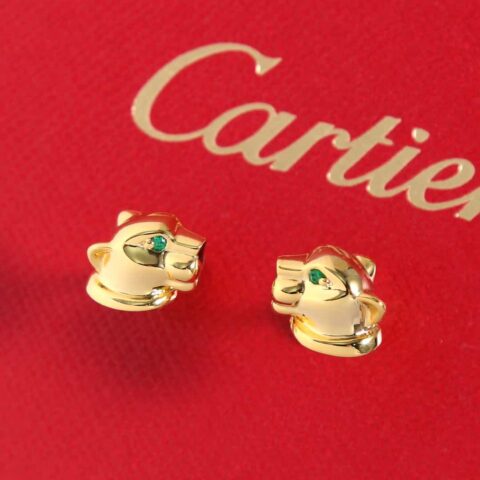 CARTIER卡地亚丛林系列光面豹子耳钉耳环