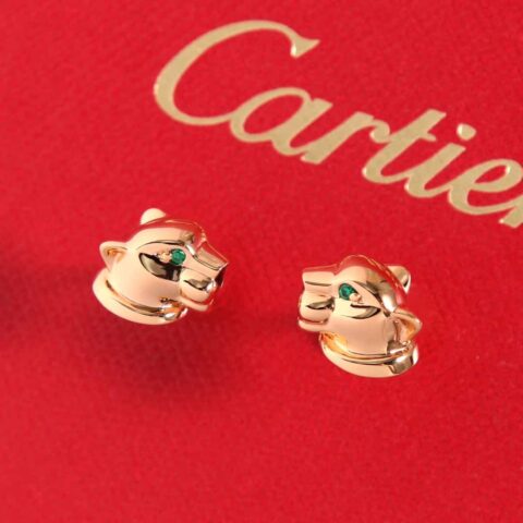 CARTIER卡地亚丛林系列光面豹子耳钉耳环