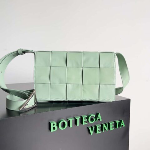 最高端：Bottega Veneta Cassette/枕头包型号：667298 鼠尾草绿