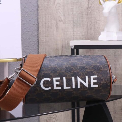 【特级品质 全钢五金】 CELINE｜新款圆筒包上线 标志印花圆筒包 编号：110052