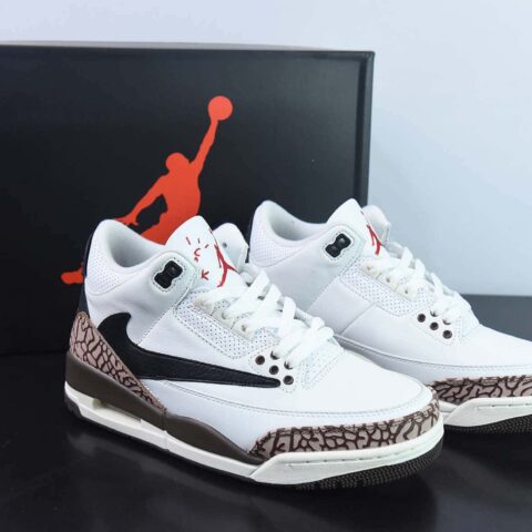 Air Jordan 3 Retro 白色倒勾 树皮纹运动鞋 AJ3 货号：136064 168