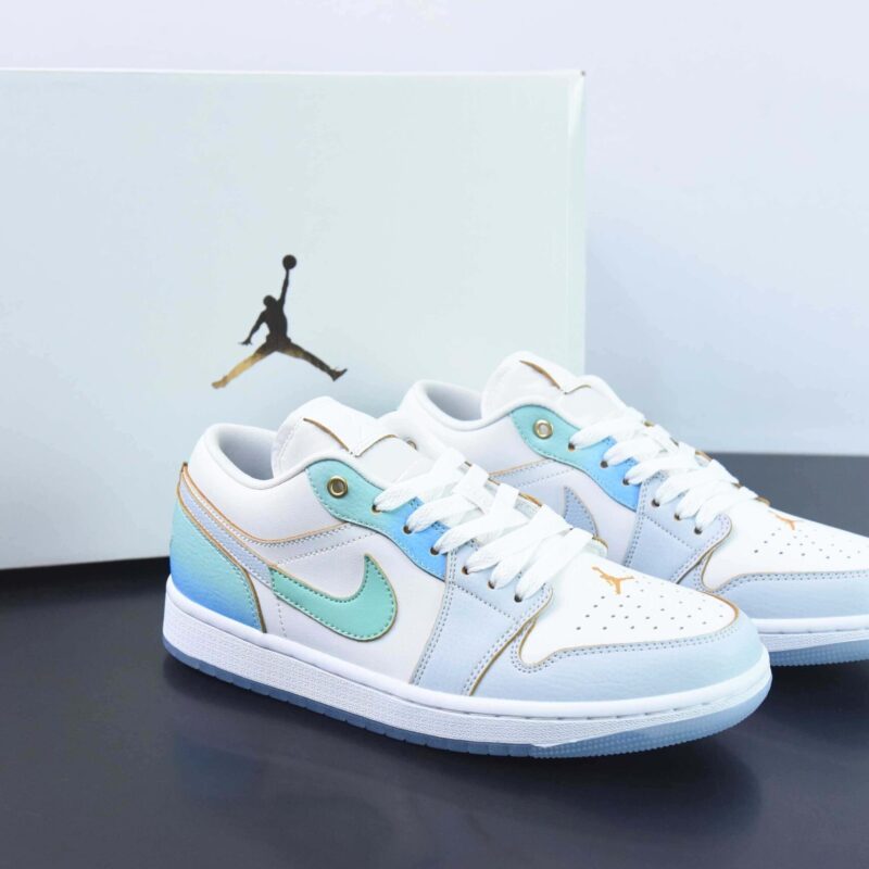 Nike Air Jordan 1 Low SE"Emerald Rise"AJ1乔丹一代低帮经典复古文化休闲运动篮球鞋“白蓝海盐冰蓝”货号：FN8899-131