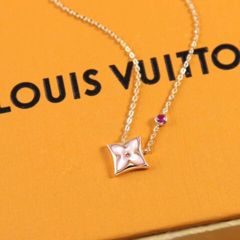 Louis Vuitton 路易威登七夕限定 LV粉贝菱形项链