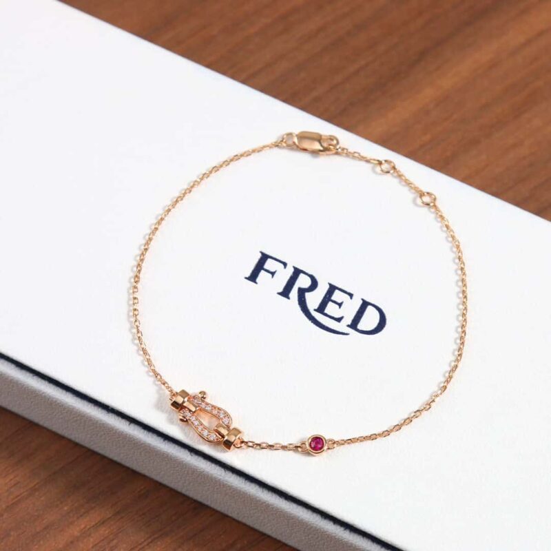 费雷德 Fred满钻马蹄粉钻手链 项链
