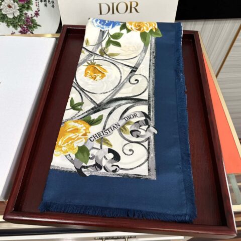 Dior迪奥城市花园100%顶级斜纹真丝方巾