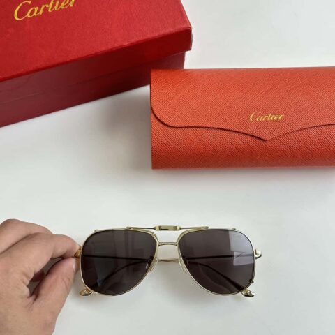 Cartier金属边框男女通用太阳眼镜卡地亚