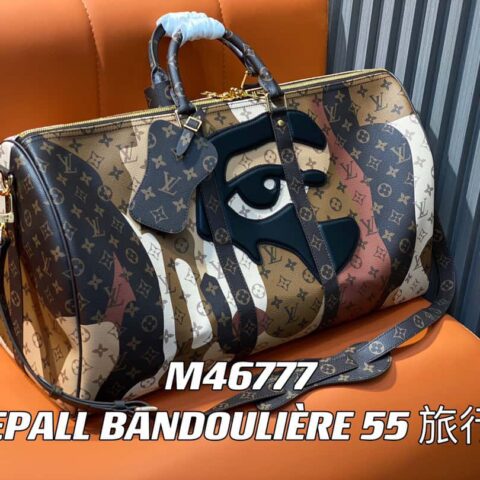 【原单精品】M46777老花（眼睛系列） 旅行袋系列 KEEPALL BANDOULIÈRE 55 旅行袋