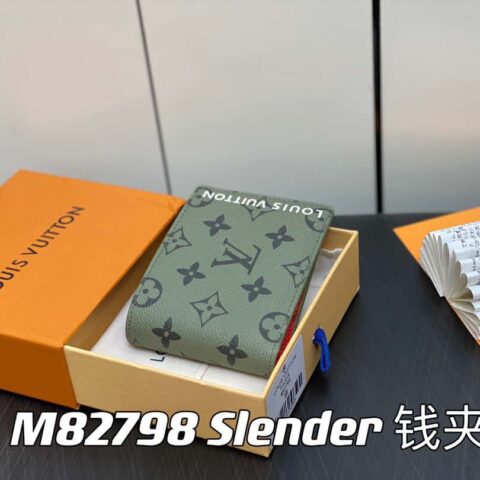 【原单精品】M82798绿色 丝印西装夹钱包系列 Slender 钱夹