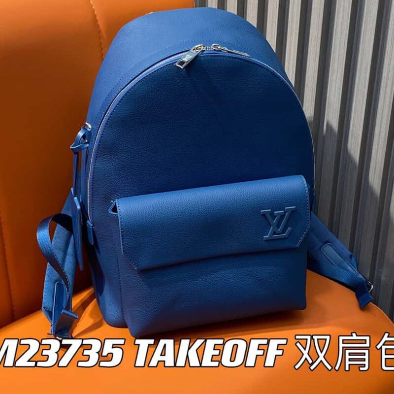 【原单精品】M23735深蓝色 全皮双肩包系列 TAKEOFF 双肩包 LV NEW BACKPACK 双肩包