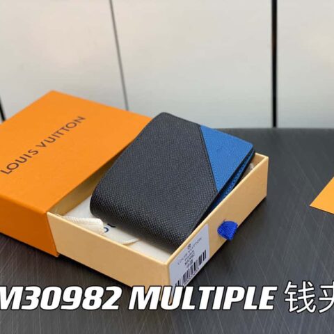 【原单精品】M30982中蓝 全皮西装夹钱包系列 MULTIPLE 钱夹