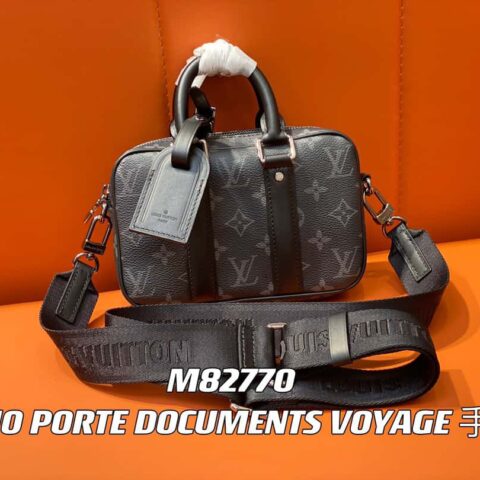 【原单精品】M82770黑花 迷你男包公文包系列 NANO PORTE DOCUMENTS VOYAGE 手袋