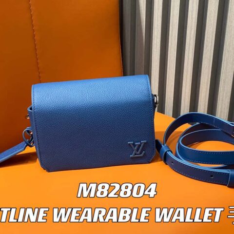 【原单精品】M82804深蓝 全皮男包邮差包系列 秋冬新款 FASTLINE WEARABLE WALLET 手袋