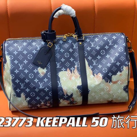 【原单精品】M23773蓝色火焰 男包枕头包系列 KEEPALL 50 旅行袋