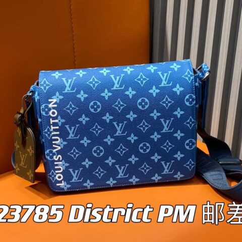 【原单精品】M23785蓝色丝印 男包邮差包系列 District PM 邮差包