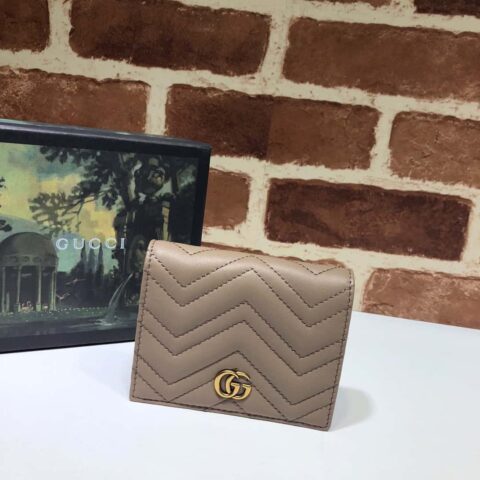 GUCCI GG Marmont系列卡包 466492奶茶