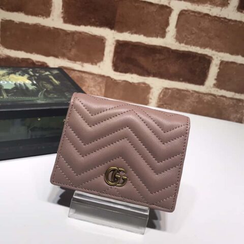 GUCCI GG Marmont系列卡包 466492裸粉