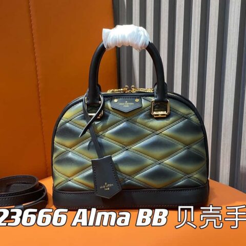 【原单精品】M23666渐变菱格 全皮贝壳包系列 Alma BB 贝壳手袋