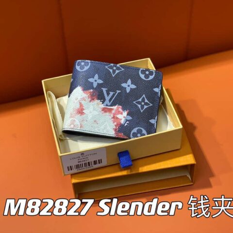 【原单精品】M82827蓝色 火焰西装夹钱包系列 Slender 钱夹