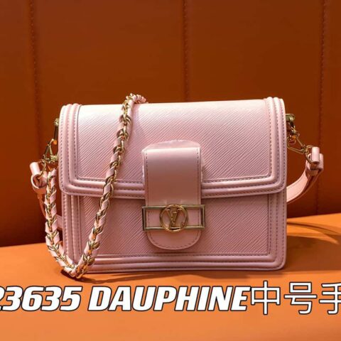 【原单精品】M23635粉色 水波纹达芙妮系列 DAUPHINE 中号手袋 M23635 本款 Dauphine 中号手袋