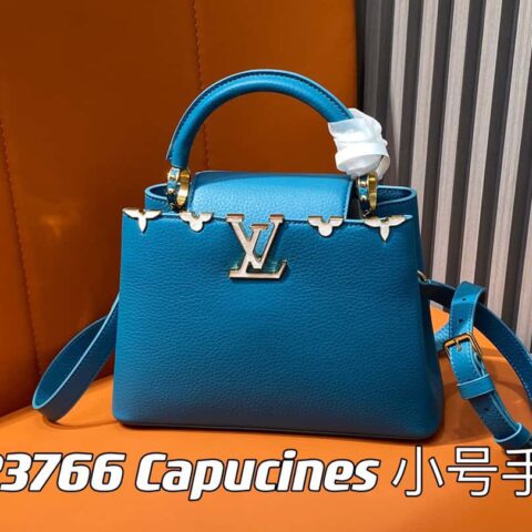 【原单精品】M23766蓝色花冠 全皮cap那英款系列 Capucines 小号手袋