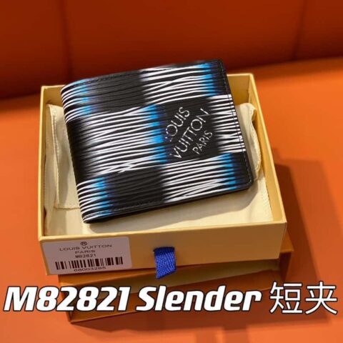 【原单精品】M82821格子 全皮西装夹钱包系列 秋冬新款 Slender 短夹