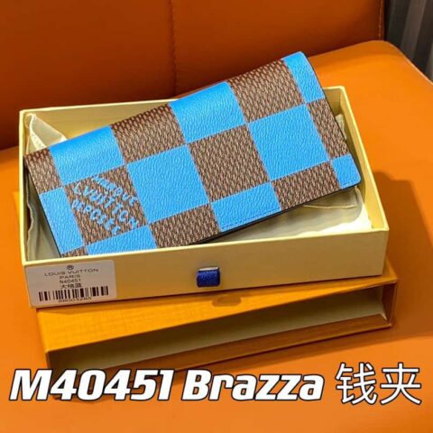 【原单精品】M40451蓝色大格子 西装夹钱包系列 Brazza 钱夹