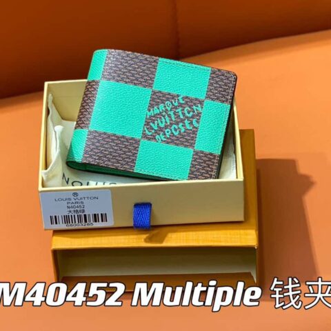 【原单精品】M40452绿色大格子 西装夹钱包系列 Multiple 钱夹