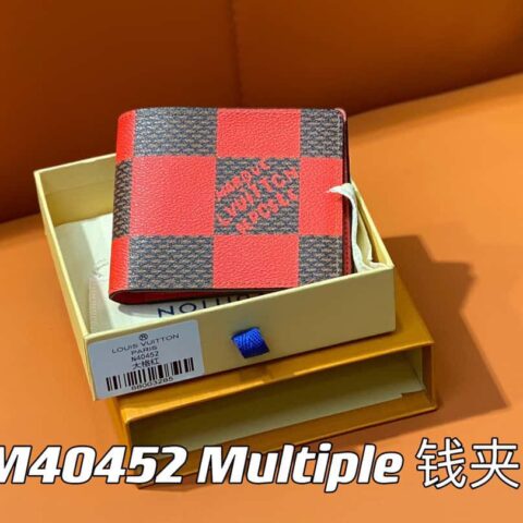 【原单精品】M40452红色大格子 西装夹钱包系列 Multiple 钱夹
