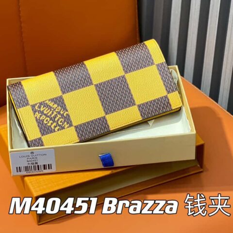 【原单精品】M40451黄色大格子 西装夹钱包系列 Brazza 钱夹