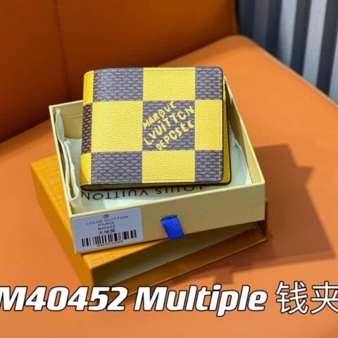 【原单精品】M40452黄色大格子 西装夹钱包系列 Multiple 钱夹