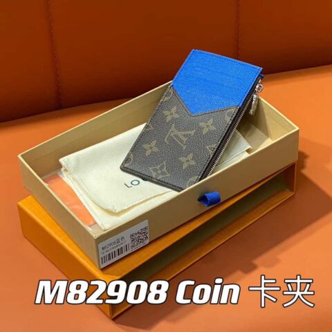 【原单精品】M82908老花蓝色 卡夹钱包系列 本款 Coin 卡夹 卡包