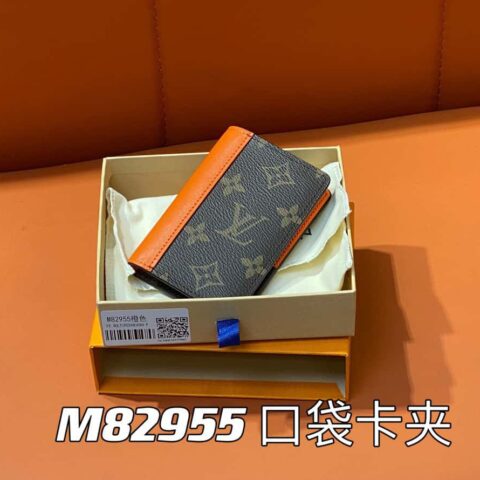【原单精品】M82955老花橙色 卡夹钱包系列 本款 Coin 卡夹 口袋卡包