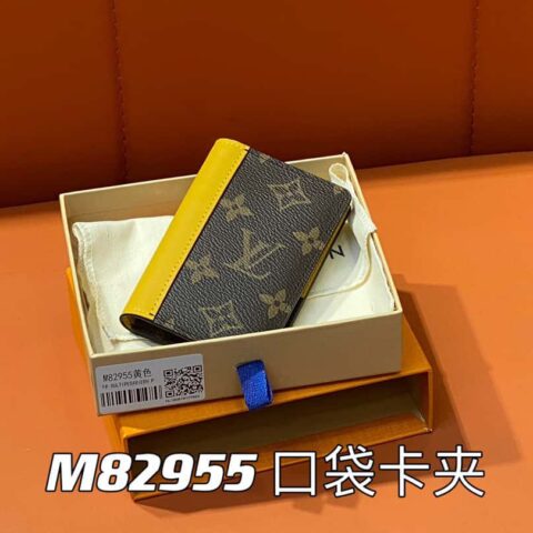 【原单精品】M82955老花黄色  卡夹钱包系列 本款 Coin 卡夹 口袋卡包