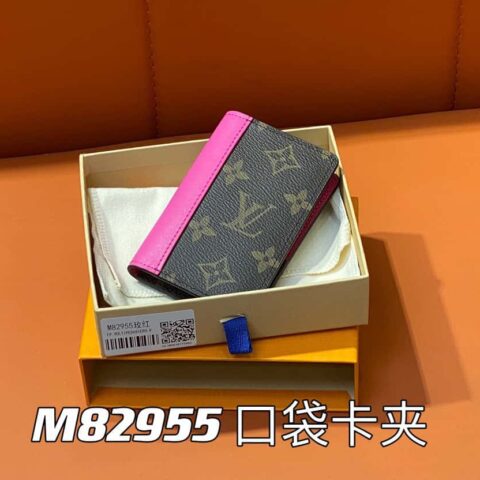 【原单精品】M82955老花梅红 卡夹钱包系列 本款 Coin 卡夹 口袋卡包
