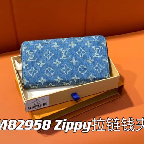 【原单精品】M82958蓝色牛仔 单拉链钱包系列 Zippy拉链钱夹
