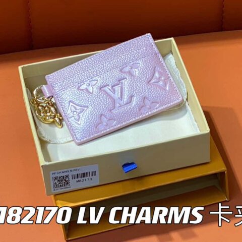 【原单精品】M82132珠光粉全皮 M82739 卡包钱包系列 LV CHARMS 卡夹