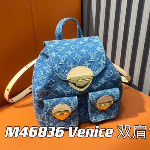【原单精品】M46836蓝色牛仔 丹宁双肩包系列 Venice 双肩包