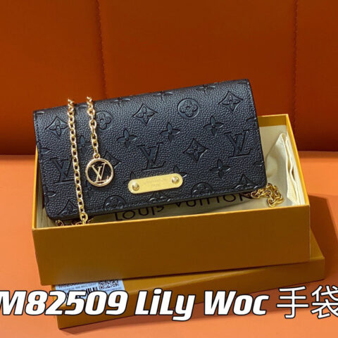 【原单精品】M82509黑色 全皮压花链条包系列 链条包woc系列 LiLy Woc 手袋