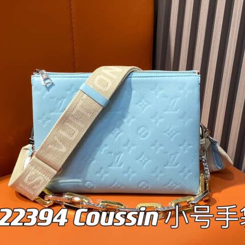 【原单精品】M22394蓝绿色 全皮链条包系列 本款 Coussin 小号手袋