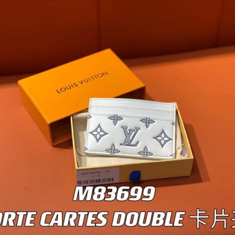 【原单精品】M83699白色丝印 全皮卡包钱包系列 PORTE CARTES DOUBLE 卡片夹