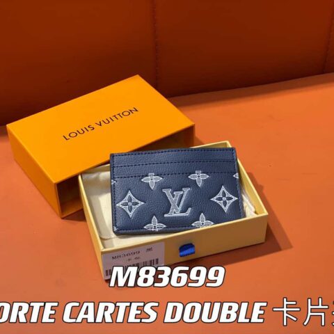 【原单精品】M83699蓝色丝印 全皮卡包钱包系列 PORTE CARTES DOUBLE 卡片夹