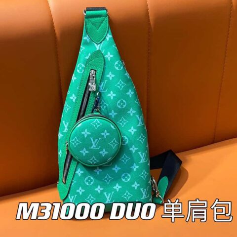 【原单精品】M31000绿色 M30936男包胸包系列 DUO 单肩包
